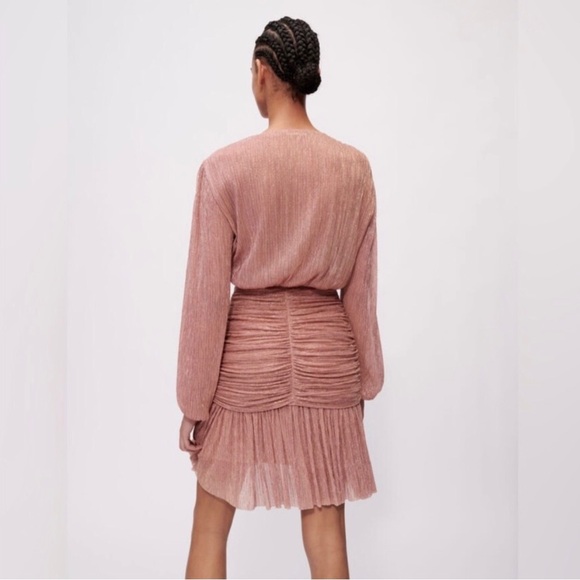 Maje Rosina Lame Ruched Dress - Picture 2 of 5